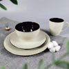High quality white embossed reactive glaze dinner set for christmas