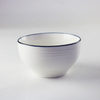 Wholesale 6 inch 9 inch Ceramic Plain Thread and Blue-Edged bowl set