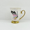 2025 luxury design gold handle electro plated butterfly coffee mug