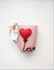 Valentine's Gift Polymer Clay Mug Ceramic Coffee Cup 3D Mugs With Sweater Heart