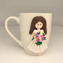 Bride and Groom Handmade 3d Polymer Clay Wedding Gift Mug Custom Design